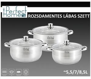 Indukciós lábas szett üvegfedővel