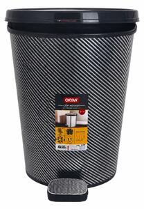 Pedálos szemetes kivehető betéttel 11 L ezüst-fekete 34x29,5x34 cm