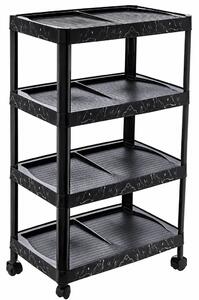 Cipőtároló 4 részes fekete műanyag 79,2x47,5x28,5 cm
