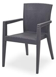 BARAW rattan karfás szék antracit szürke 88x59x59 cm