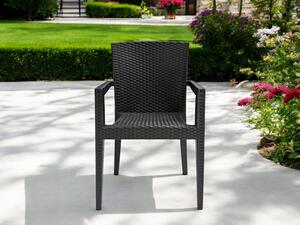 BARAW rattan karfás szék antracit szürke 88x59x59 cm