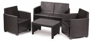 LIPARI Rattan kerti bútor szett párnával Antracit 79x131x61 cm