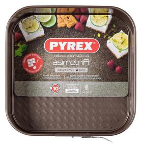 Pyrex ASIMETRIA bevonatos tortaforma szögletes csatos 24 x 24 cm