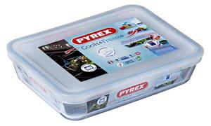 Pyrex COOK&FREEZE téglatest sütőtál+műa.tető 19x14x4 cm 0,8l