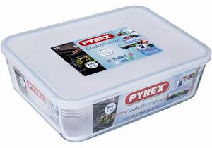 PYREX COOK&FREEZE Szögletes sütőtál műanyag tetővel 2,6 L 25x19x8 cm