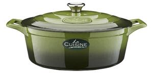 La Cuisine GREEN öntöttvas ovál sütőtál 29x11cm 4,75l+fedő