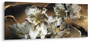 Kép - Orchidea virágok márvány háttérrel (120x50 cm)