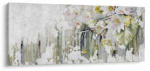 Kép - Fehér virágok, vintage (120x50 cm)
