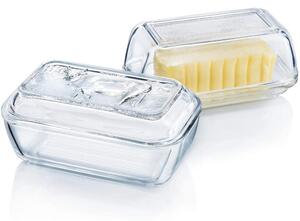 Luminarc üveg vajtartó, tehenes