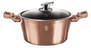 Berlinger Haus ROSE GOLD bevonatos LÁBOS üveg fedővel 24 cm 4,1l / BH-1515N /