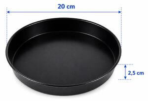 Paderno Kék acél pizzasütő kerek 20×2,5 cm