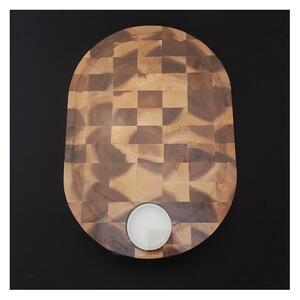 PARAWOOD Fa előételes deszka + porcelán tálka 28x40x3,5 cm ovál