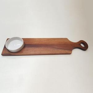 PARAWOOD Fa kínáló+porc. tálka 55x13x1,5 cm