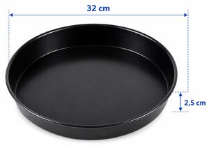 PADERNO Kék acél pizzasütő kerek 32×2,5 cm