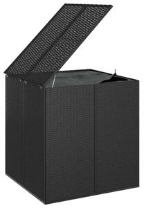 Polyrattan Kert Párna Tároló - Fekete - 100x97,5x104 cm