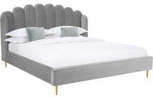 Glamour szürke kárpitozott ágy, 180 x 200 cm - Westwing Collection