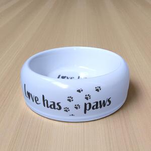 Kisállat etető tál 18 cm 400 ml Love has paws felirattal 18x5,5 cm