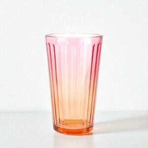 Ombre színes üvegpohár 470 ml rózsaszín-narancssárga 15x8,5 cm