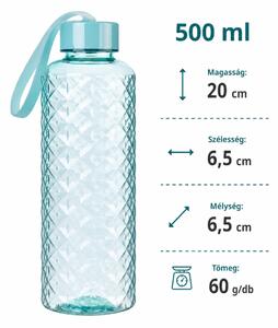 EXCELLENT HOUSEWARE díszes kulacs 500ml kék színben 20x6,5 cm