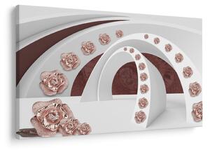 Kép - 3D ívek virágokkal (90x60 cm)