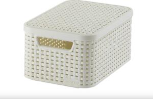 CURVER rattan kosár tetővel "S" méret 7 L 14,2x19,8x29,1 cm krém műanyag
