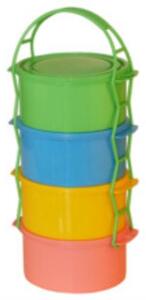 Ételhordó 4 részes, 4x1 L színes