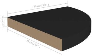 323920 floating corner shelves 2 pcs black 35x35x3,8 cm mdf