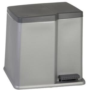 Curver Duo szelektív pedálos szemetes 15+6 L 40x30x39,8 cm szürke-sötét szürke