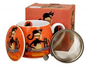 BÖGRE SZŰRŐS HORDÓ PORCELÁN 430ML 'CATS CREW' CINDY & KITTIES
