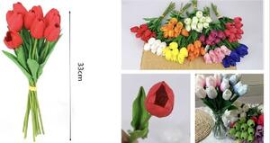 MŰVIRÁG TULIPÁN CSOKOR 33CM TÖBBFÉLE SZÍN