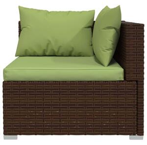 Polyrattan Kerti Ülőgarnitúra - Barna - 6 részes