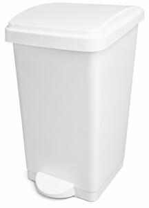 Pedálos szemetes 50L 27x30x60 cm fehér
