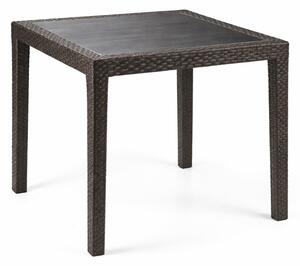 KING kerti asztal barna rattan hatású 79x79x72 cm