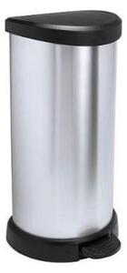 Curver fémhatású pedálos szemetes 40L 68x34,9x28,2 cm fém-fekete