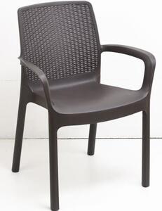 REGINA kerti szék rattan hatású barna 61x54x82 cm