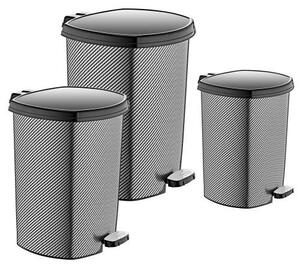 Metallic 3 db-os pedálos szemetes szett