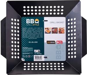 BBQ GRILLKOSÁR 29,8X26,3X5CM FEKETE
