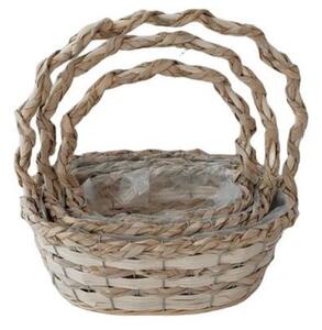 Fonott füles kosár ovál L 31x24x12