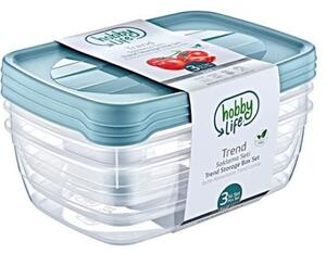 HOBBY LIFE Ételtartó szett 3 db-os 3x2 L 16,5x23x12,5 cm