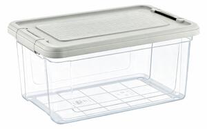 HOBBY LIFE Tároló doboz tetővel 9 L 23,1x35,1x16,9 cm átlátszó szürke tetővel
