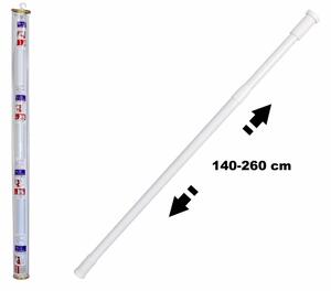 Zuhanyfüggöny rúd teleszkópos 140-260 cm fehér