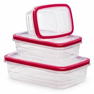 Hermetikusan záródó doboz 3 darab 0,5–1,5 liter 18x24 cm