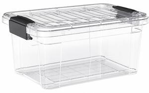 DÜNYA Tároló doboz tetővel 8,25 L 21x305x19 cm sötét szürke füllel
