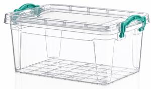 POLY TIME Tárolódoboz 5,1 L 20,6x31,3x14,7 cm zöld füllel