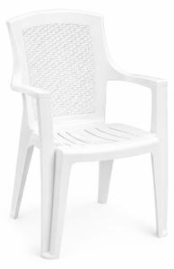 Progarden EDEN Szék magastámlás műanyag fehér rattan hatású 60x62x89 cm
