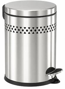 Fém pedálos szemetes fekete mintás 11,8 L 35x25 cm ezüst