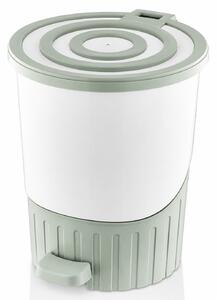 DÜNYA Rainbow Pedálos szemetes betéttel 14 L 31,5x28,5x33,5 cm zöld-fehér