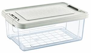 HOBBY LIFE Tároló doboz tetővel átlátszó 20 L 34,8x49,1x17,2 cm szürke tetővel