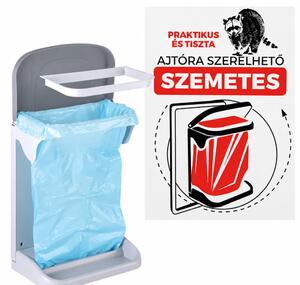 Szemetes ajtóra szerelhető 30x40x20 cm szürke fehér