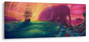 Kép - Olajfestmény, Vitorlázás egy fantasztikus birodalomba (120x50 cm)